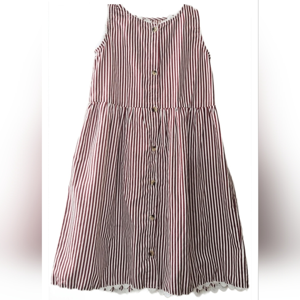 Red and White Striped Girls Dress